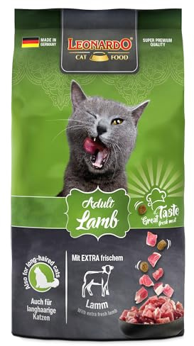 LEONARDO Katzenfutter Adult Lamb, 300g Beutel, Lammfleisch, Trockenfutter für ausgewachsene Katzen Aller Rassen ab 1 Jahr, Made in Germany