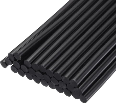 sourcing map 30pcs Full Size Hot Glue Gun Sticks 7mm x 270mm High Sticky Small Hot Glue Sticks for Glue Gun, Black