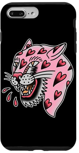 Hülle für iPhone 7 Plus/8 Plus Panther Pink x Heart Love Traditioneller Blitz