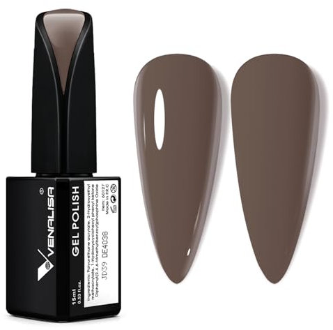 VENALISA Gel Nail Polish 15ml Coffee-Brown Color Gel Polish Soak Off Nail Lamp UV LED Long-Wear for Nail Art DIY Salon-Quality Manicure at Home