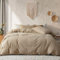 Freyamy Baumwolle Bettwäsche 220x240cm 3teilig Khaki Baumwolle Renforce Bettwäsche Set Unifarben Leinenoptik Deckenbezug Uni Elegant Bettbezug mit Reißverschluss und 2 Kissenbezug 80x80cm