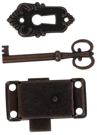 WHAMVOX 2sätze Vintage Metall-schloss Schmuckkästen Und Antike Möbel Langlebige Dekoratives Kabinett-schloss Für Holzschränke Und Aufbewahrungsboxen