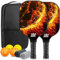 Laureada Juego de Palas de Pickleball de Fibra de Vidrio; Pickleball Paddle Set con 2 Raquetas 4 Pelotas y Bolsa; Agarre Ergonómico; Set de Raquetas Ligeras y Duradaderas para Amateur y Profesional.