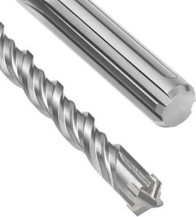 SDS Max - Broca para hormigón (14 x 380 mm, con 4 cortes de metal duro y doble hélice), para hormigón, piedra, piedra natural