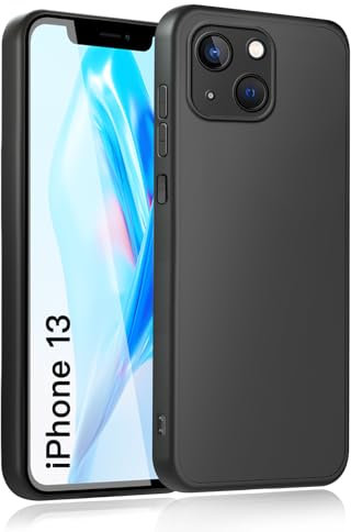 wsiiroon Hülle für iPhone 13 Handyhülle, Upgraded Kameraschutz, Stoßfest Kratzfest, Anti-Fingerabdruck, Anti-Rutsch Fallschutz Schutzhülle, Unterstützt kabelloses Laden für iPhone 13 Case (Schwarz)