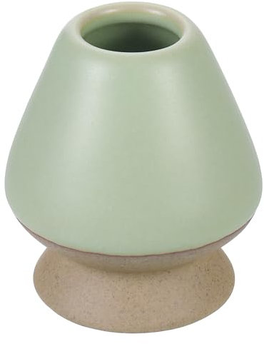 QUARKZMAN Keramischer Chasen Ständer 66mm Höhe Matcha Besen Halter Keramik Matcha Chasen Halter Matcha Tee Set Chasen Stand Ceremonial Matcha Besenhalter für Teezeremonie, Grau-Grün