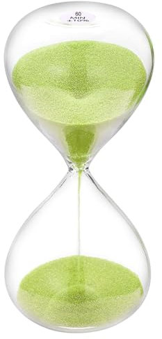 SuLiao Clessidra verde grande 60 minuti, clessidra timer 60 minuti, clessidra in vetro clessidra per bambini, aule, casa, scrivania, ufficio