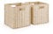 Woodluv Set of 2 Storage Cube Baskets, Wardrobe Organiser Toy Storage Baskets for Shelves, Cream, 25 x 23 x 25 cm