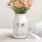 Jeweidea Personalisierte Keramikvase mit Gravur Namen Foto Geschenk für Mama, Geschenk für Oma, Muttertagsgeschenke für Mama, Weiße Blumenvase Moderne Esstisch Wohnzimmer Dekoration (Geburtstagsblume)