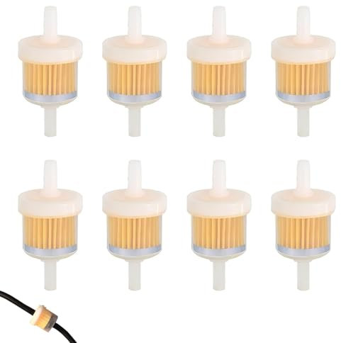 8 Pièces Filtre à Essence Universel 6mm, Filtre à Carburant Rapide de Haute Qualité Compatible avec Moteurs de Petites Véhicules, pour Moto, Scooter, Quad, Générateur, Tondeuse à Gazon, Voiture