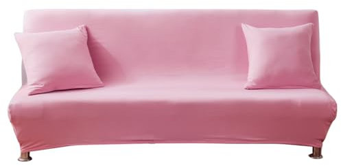 Meigeh Housse Clic Clac Housse de canapé sans Accoudoirs Extensible Couvre canapé-lit Pliante Rose 2 Places sans Housse de Coussin