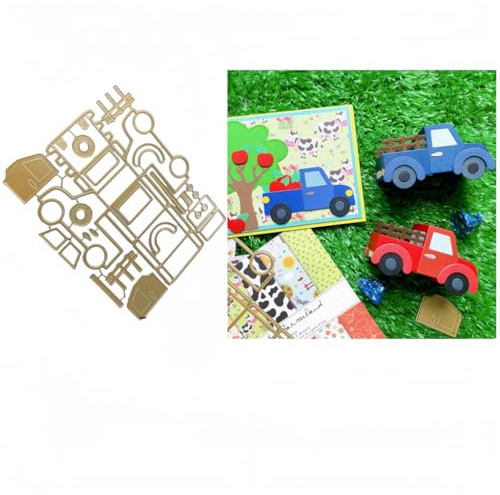 Sredwtk 3D Auto Stanzschablonen Schachteln Metall Prägeschablonen Stanzformen Schneiden für DIY Karte Sammelalbum Scrapbooking Fotoalbum Deko