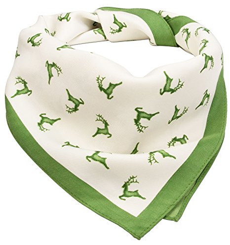 Alpenflüstern Damen Trachten-Nickituch Springende Hirsche, Einheitsgröße, Grün