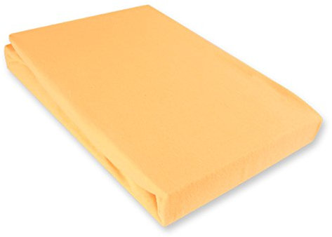 Julido Jersey Spannbettlaken 180-200x200 cm, Betttuch mit Gummizug, Bettlaken Apricot aus Baumwolle, Oeko-Tex Standard 100