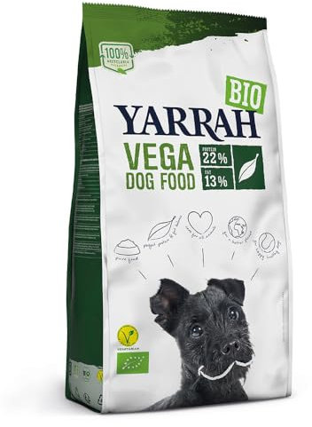 YARRAH Cibo Secco Biologico Vegano per Cani - Gustose Crocchette Vegetariane/Vegane con Soia, Oilio di Cocco, Lupini Bianchi e Baobab - Ideale per Tutti i Cani Adulti - 2kg