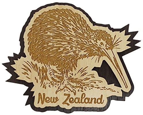 Printtoo Souvenir New Zealand Kiwi Bird Engraved Wooden Fridge Magnet
