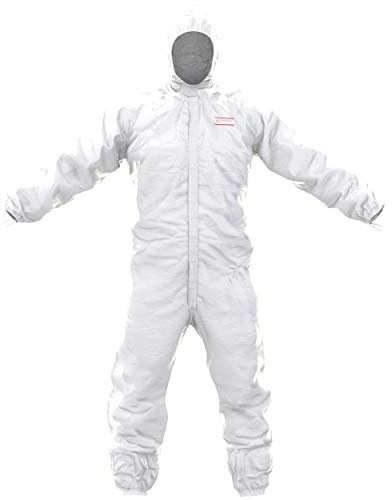 SafeComfort Einweg-Chemikalienschutzanzug Modell H | PSA Kat. III Typ 5b/6b - partikeldicht und bedingt sprühdicht - Infektionsschutz nach EN 14126 (XL)