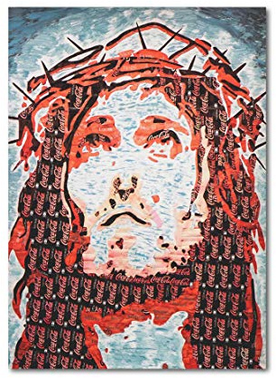 Foto Grußkarte Graffiti Jesus Dornenkranz - Klappkarte mit Umschlag - Format C6