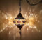 DEMMEX Lampada a sospensione a mosaico turco marocchino, lampada da soffitto con catena da 4,5 metri e spina, fatta a mano, prodotta in Turchia, Marrone
