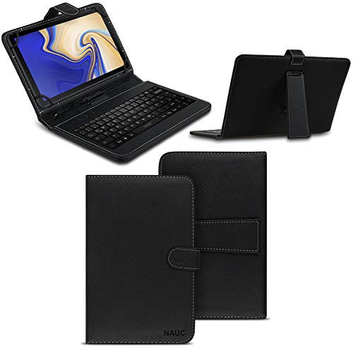 NAUC Tastatur Hülle kompatibel für Samsung Galaxy Tab S4 10.5 Tasche Schutzhülle QWERTZ Keyboard USB
