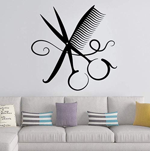 42X42 Cm Bunte Friseur Wandkunst Aufkleber Moderne Wandtattoos Vinyls Aufkleber Wohnzimmer Kinderzimmer Wanddekoration