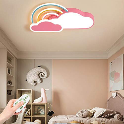 Plafonnier Led Blanc Nuages ​​Plafond Lumière Chambre Enfants Garçons Rainbow Et Filles Lustres Plafond Lustre Lampe Bébé Lumière Chambre Pour Cartoon Abat Décorative Moderne Cartoon,Rose,Dimmable