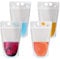 50 Pcs Clear Drink Pouches Bags,Heavy Duty Hand-Held Stand up Bag Reclosable Zipper Reusable Drink Container for Freezing Juice Cold/Hot Drinks Party Supplies (300-350ml)