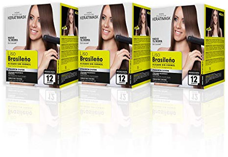 PLACENTA LIFE KERATIMASK - Brasilianisches Glättungskit ohne Formaldehyd | Hyaluron System Technologie | Hyaluronsäure und Keratin | Glatt, Seidig und Glänzend für 12 Wochen, Weiß, 3 Einheiten