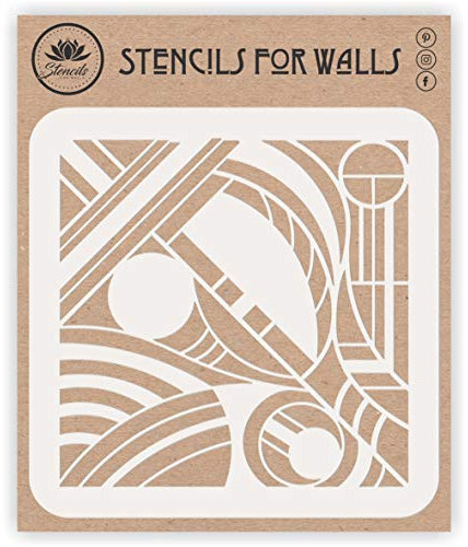 Pochoir Art abstrait, 16,51 x 16,51 cm (S) – Expressionnisme moderne Art Mural Décoration Pochoirs Pochoirs pour Peinture