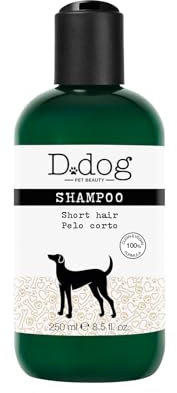 D.DOG | Shampoo Pelo Corto, Shampoo per Cani, Sostanze Detergenti di Origine Vegetale con Olio di Patauà Amazzonico, Riduce la Secchezza, Rende il Manto Lucido e Morbido, 250ml