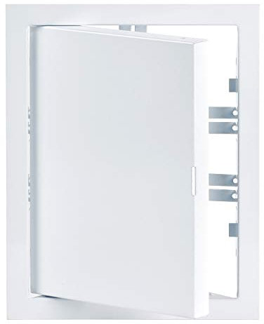 Blanco 20x15 cm Puerta de Inspección, Trampillas de Revision de Mantenimiento de Chapa de Acero Galvanizado 200x150mm