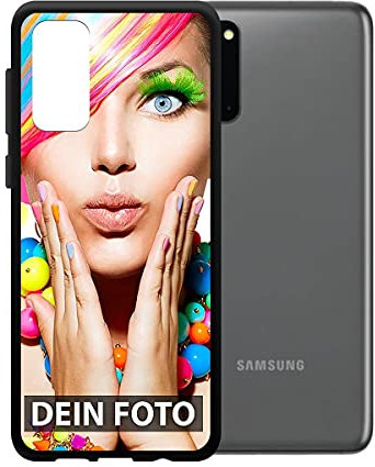 dP deinPhone Handyhülle passend für Samsung Galaxy S20 zum Selbst gestalten mit eigenem Foto oder Text - Silikoncase Schwarz