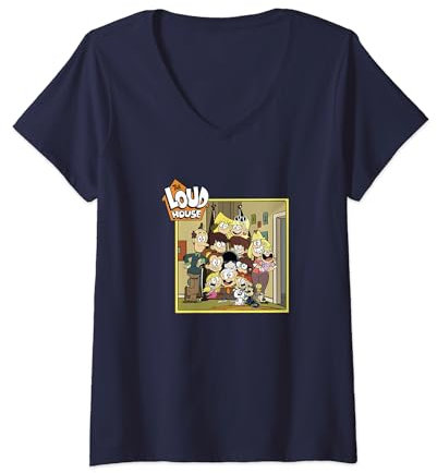 The Loud House Group Shot Framed Poster T-Shirt mit V-Ausschnitt