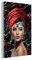 MuchoWow Glasbild Glasfoto Wandbild Bilder Deko 80x120 cm Frau - Abstrakt - Rot