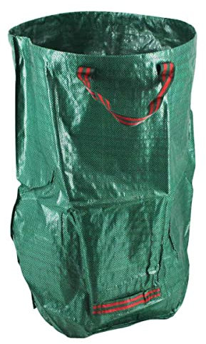 Rekord Gartenabfallsack 120 Liter wasserabweisend, zusammenfaltbar (Grün) mit 4 Tragegriffen, Gartensack, Abfallsack, Laubsack, Gartentasche, Gartenmüllsack, Korb
