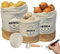 Kitchln Nachhaltige Kartoffel Aufbewahrungsbox | 3er Set beschriftbare Stoffbehälter für die Küche | Vintage Korb Leinenbeutel - hält Gemüse länger frisch | Kartoffeln und Knoblauch (weiß)
