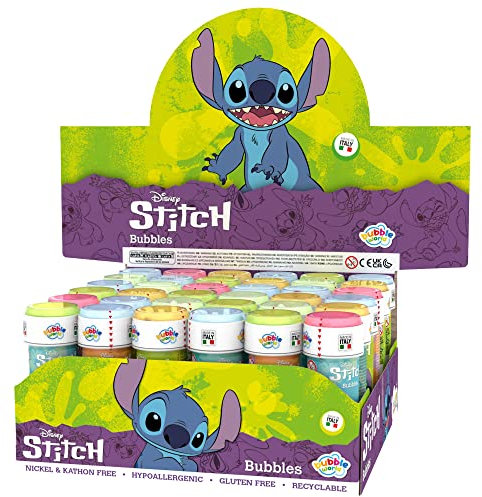 DULCOP - Pacco da 36 Bubble Stitch - Bolle di Sapone - 60 Ml - 047333PA - Multicolore - Plastica - Licenza Ufficiale - Giocattolo per Bambini - Gioco all'aperto - A partire dai 3 anni