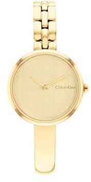 Calvin Klein Analog Quarzuhr für Damen Kollektion Bangled mit Edelstahlarmband