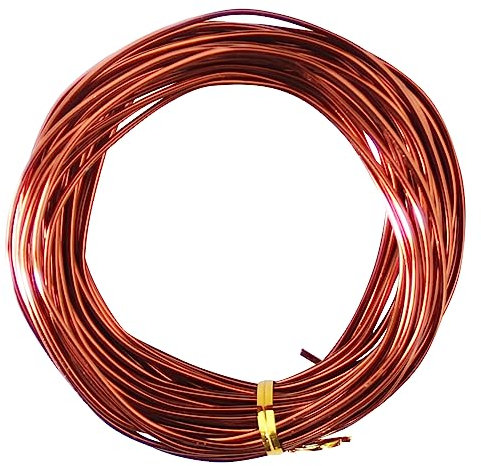 15.5 Metros de Alambre de Aluminio, Color cobre, 2mm de Espesor, Alambre para Escultura, Alambre Doblable de Metal para Esqueletos de Muñecas y Manualidades