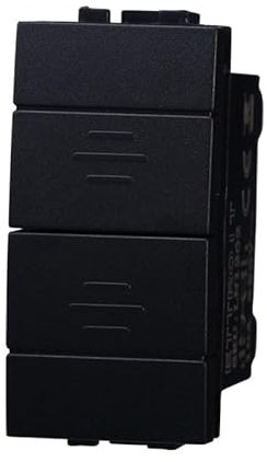 ETTROIT LN1204 Pulsante Doppio Interblocco Saliscendi 10A Colore nero Compatibile Con Bticino Living International