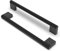 FURNIWARE 10 Pack Knruled Cabinet Handles, 192mm (7.5 Inch) Hole Center Matt Black, Modern Kitchen Cupboard Pulls for Drawer Dresser, Cupboard, Wardrobe, Cabinet Hardware