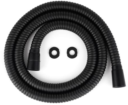 Hibbent 16mm (Outer)/10mm(Inner) Large Bore Shower Hose 1.25m -Supper Low Water Pressure Boosting Shower Hoses with Black, Universal Anti-Kink and Leak-Proof