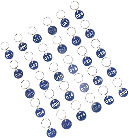 JOINPAYA 1 lot d'étiquettes d'identification en aluminium pour bagages, porte-clés, chiffres bleus pour la maison, le bureau, l'hôtel