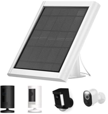 Solarpanel für Ring Spotlight & Stick Up Outdoor Cam Batterie, 3.5W tragbares Solarladegerät kompatibel mit Ring Sicherheitskamera Batterie Ersatz (Weiß)