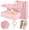 Geschenkbox mit Deckel, Faltbare Geschenkbox Hochzeit, Magnetbox mit Schleife, LED-Leuchten, Grußkarte, 23 X 17 X 7 cm, Geeignet für Weihnachten, Geschenkverpackung Geburtstag, Jubiläum-Geschenk Box