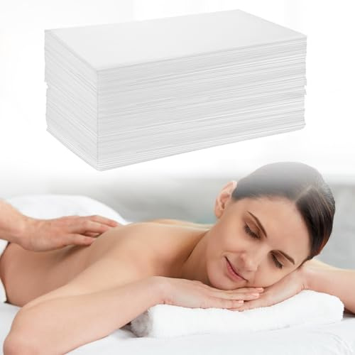 QWORK® 90 pièces feuilles de table de massage jetables, tissu non tissé respirant, 80 * 180 cm, idéal pour les salons, spas, magasins de tatouage