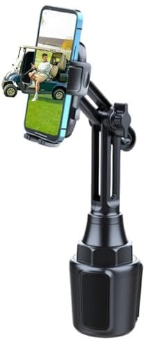 YKI Golf Cart Phone Holder, Cell Phone Holder for Golf Cart, Universal Golf Cart Cup Holder Phone Mount for All 4-7 inch Cell Phones, Phone Holder Fits Most Golf Carts