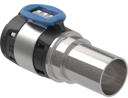Geberit FlowFit Übergang auf Kupferrohr- Klemmringverschrom SiBr/Cu d16-15