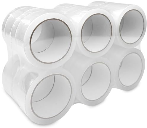 Fousenuk 12 Paketklebeband Rollentransparent, Klebeband Transparent 48mmx66m, Paketbandtransparentstark, Verpackungsband, Durchsichtigesklebeband Breit, Packband Transparent für Verpackungen und Paket