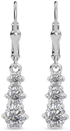 Moissanite Diamant 1.61 Karat Ohrringe 925 Sterling Silber, Rhodium beschichtet für Frauen Geschenk